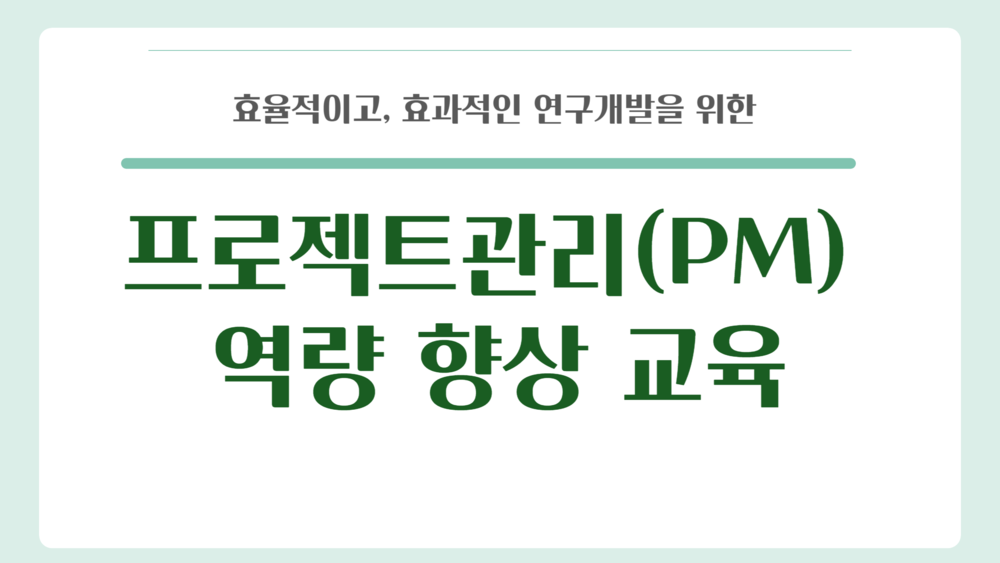 프로젝트관리(PM) 역량 향상 교육