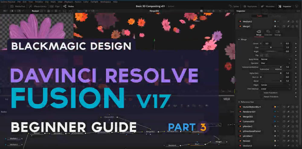 [HD]최강의 무료 영상편집 Davinci Resolve(다빈치 리졸브) V17 Fusion 입문 Part.3