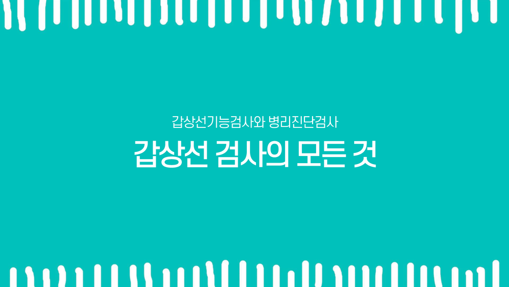 갑상선검사의 모든 것